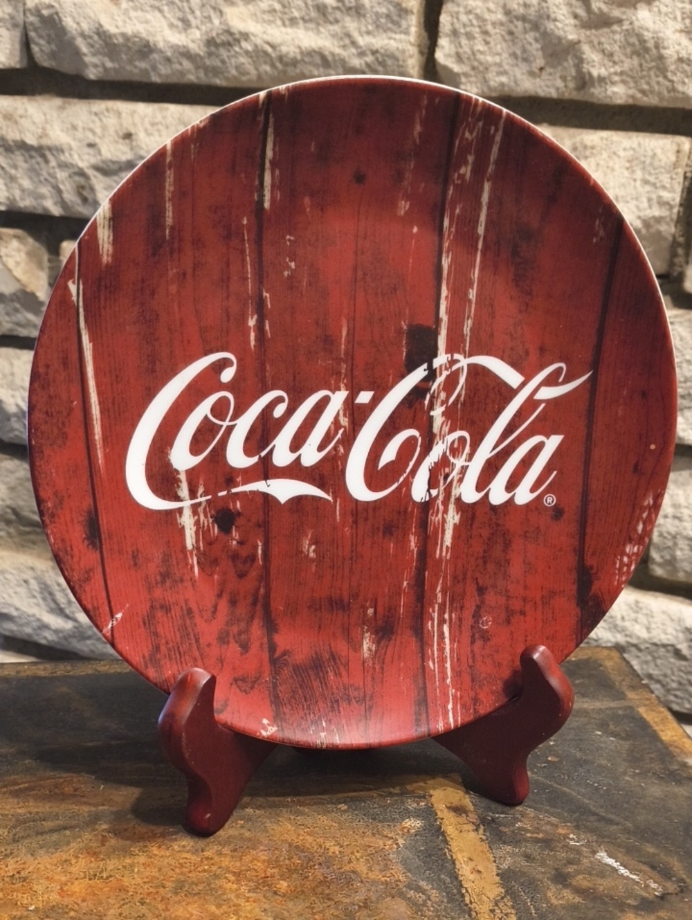 Coca Cola 7in Red and White Logo Markings Collector Serving Plate